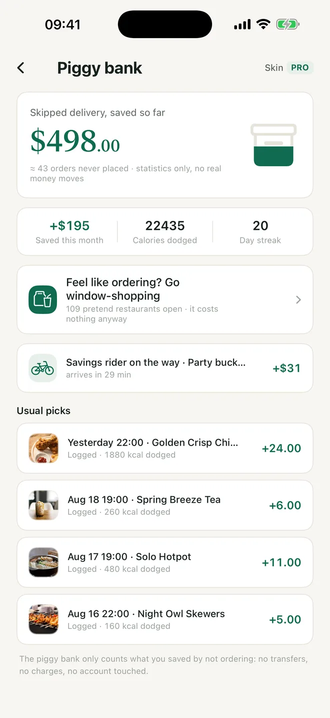 Skip a takeaway, feed the piggy bank